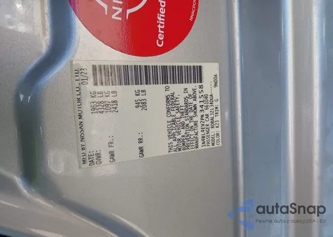 2023 Nissan Altima Sl Fwd from USA, damaged, VIN 1N4BL4EV2PN341558